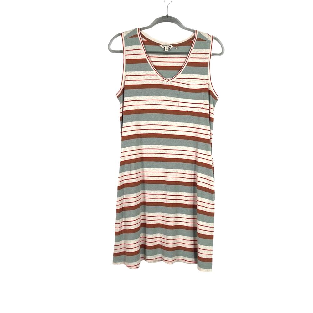 Toad & Co Hemp Organic Cotton Striped Tank Dress Pockets Size Small Outdoors